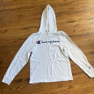 Champion Lightweight White Hoodie - Men’s S - Excellent Used Condition